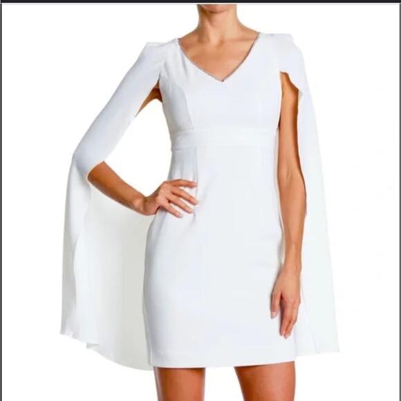 Trina Turk Shinrin Cape Dress 10 Ladylike Femme Old Money Hollywood Glam Event - Picture 1 of 8